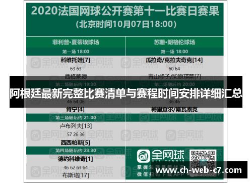 阿根廷最新完整比赛清单与赛程时间安排详细汇总 阿根廷最新完整比赛清单与赛程时间安排详细汇总